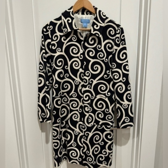 J. McLaughlin Casual black & white blazer minimalist monochrome size 4 - Picture 1 of 7